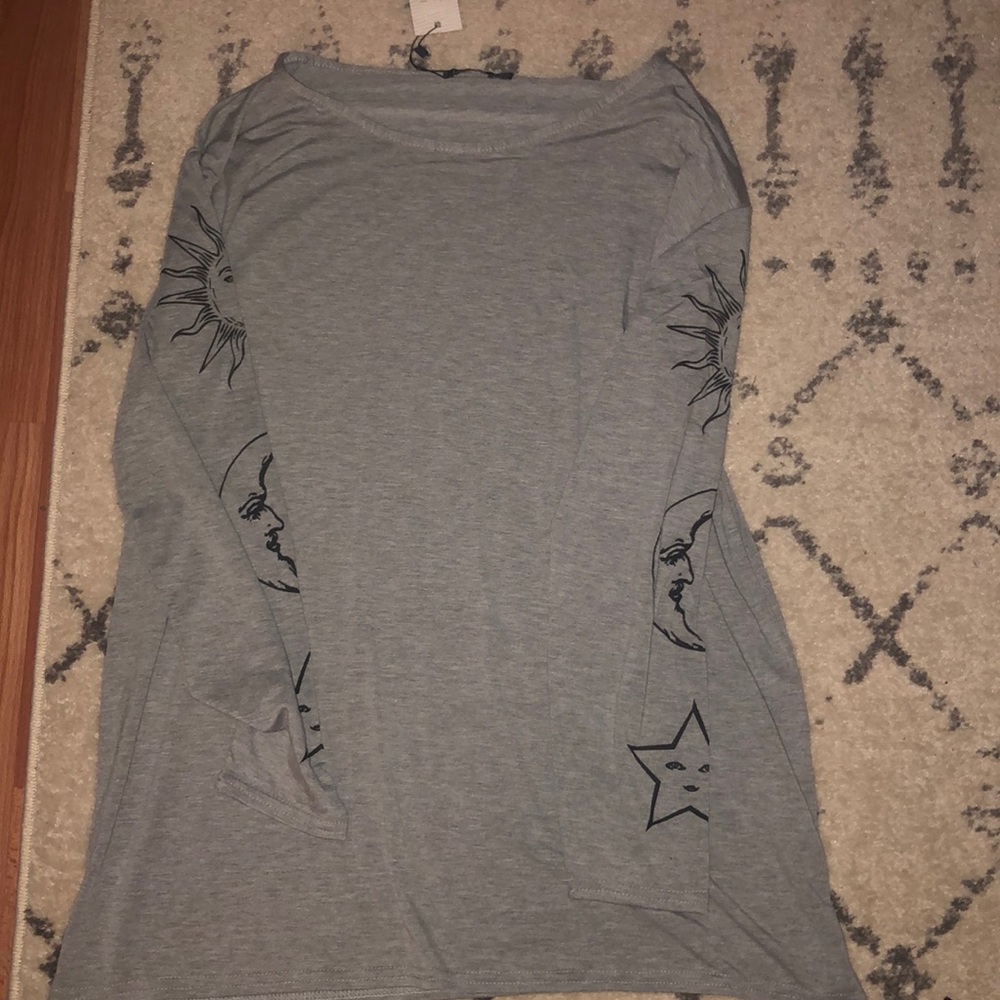 Sun + Moon Oversized Long Sleeve Tshirt